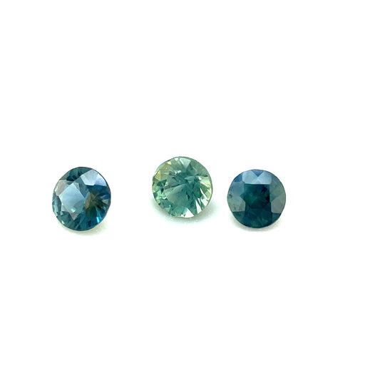 Saphir, Petrol-Blau, Rund, 0,35 ct., 4,1-4,3 mm
