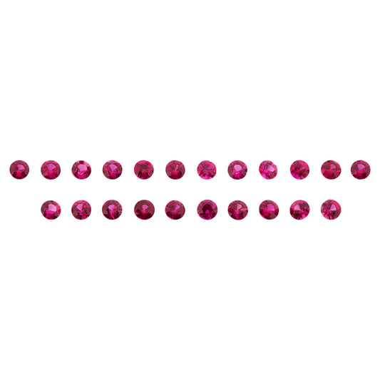 Rubin, Rot, Rund, 0,11-0,19 ct., 3,3-3,4 mm, Einschlüsse