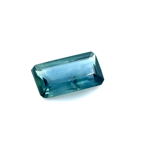Saphir, Petrol, emerald cut, 0,89 ct.