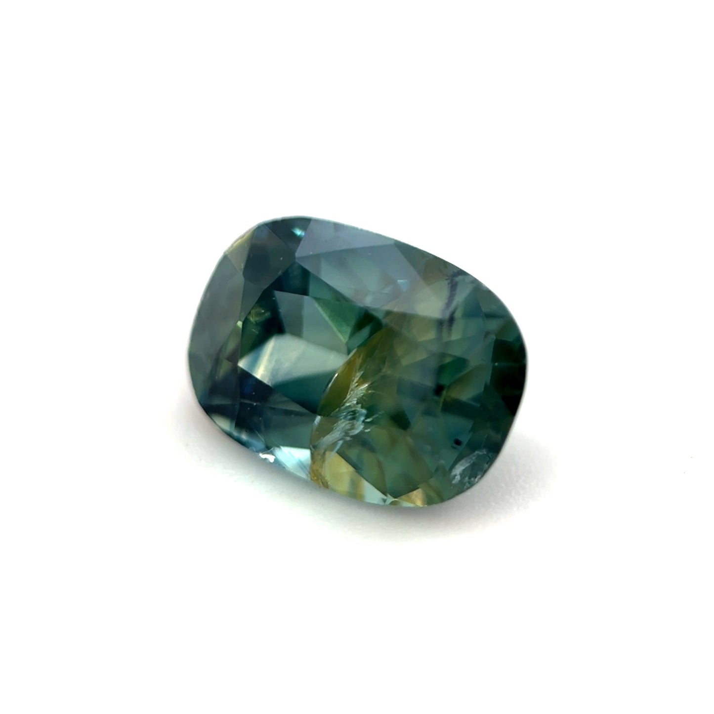 Saphir, Petrol, Kissen, 1,05 ct.