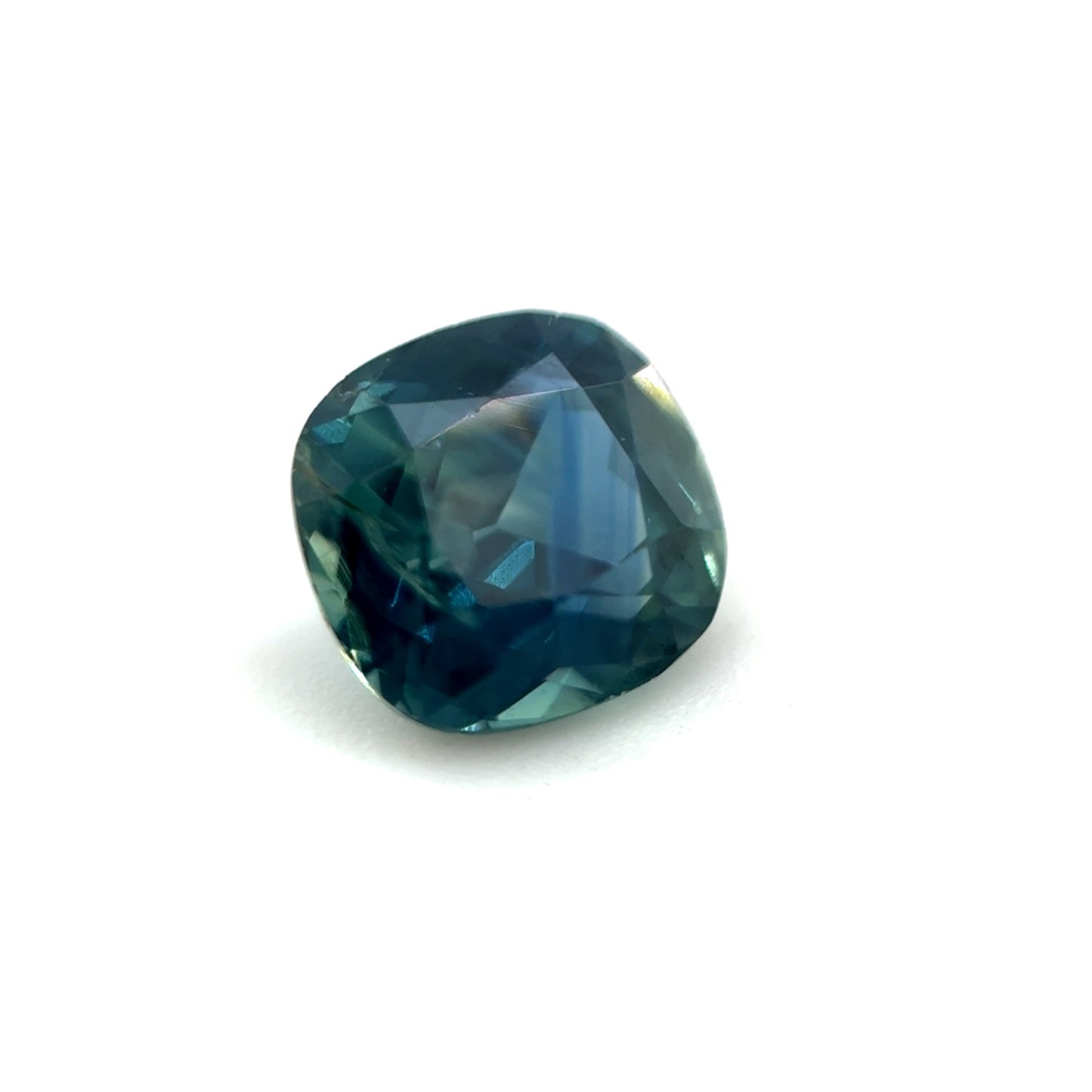 Saphir, Petrol, Kissen, 0,75 ct.