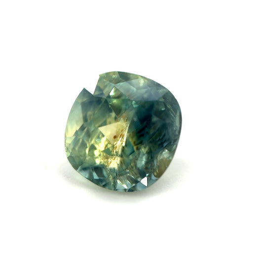 Saphir, Grün-Bicolor, Kissen, 1,10 ct.