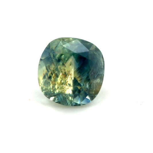 Saphir, Grün-Bicolor, Kissen, 1,10 ct.