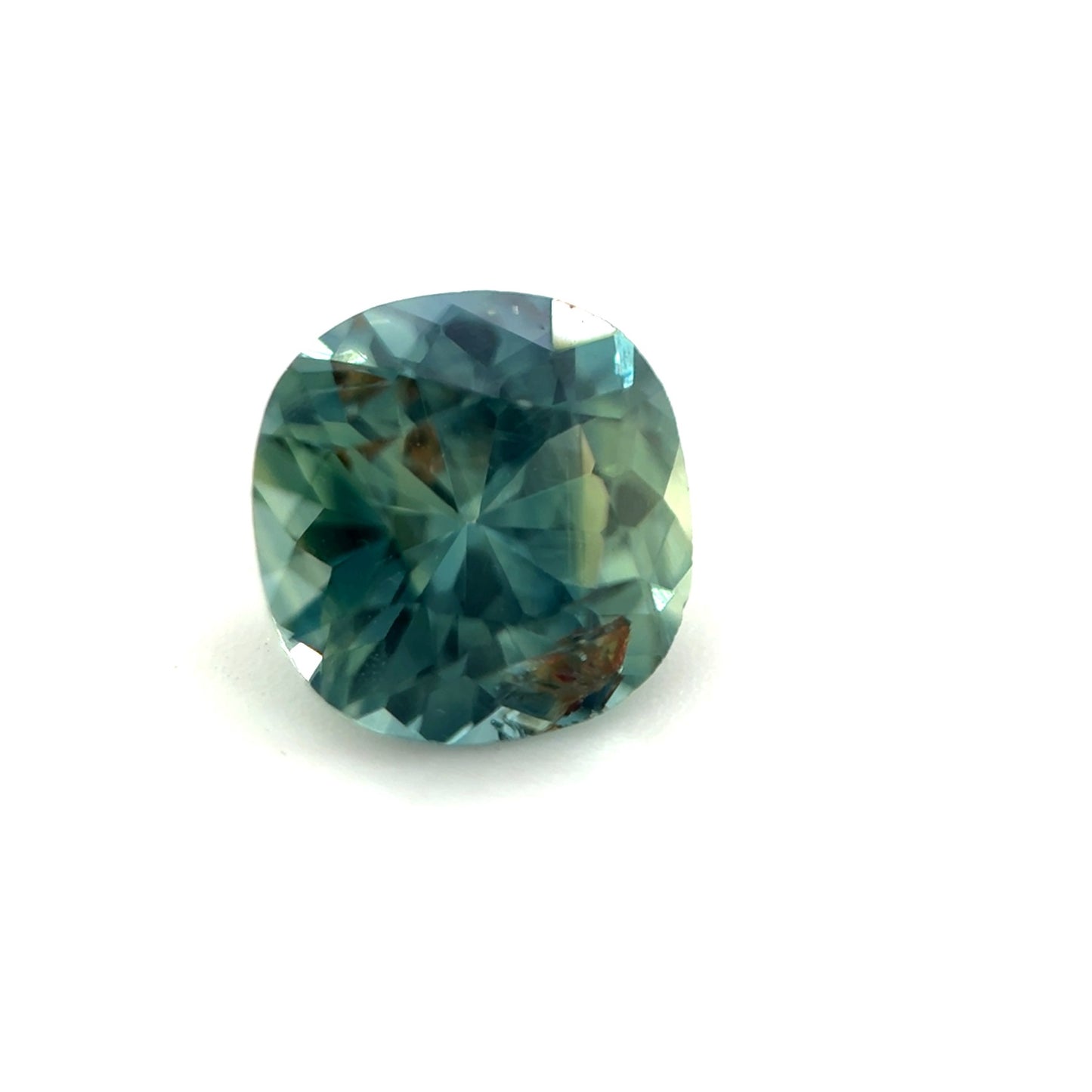 Saphir, Blau-Petrol, Kissen, 0,90 ct.