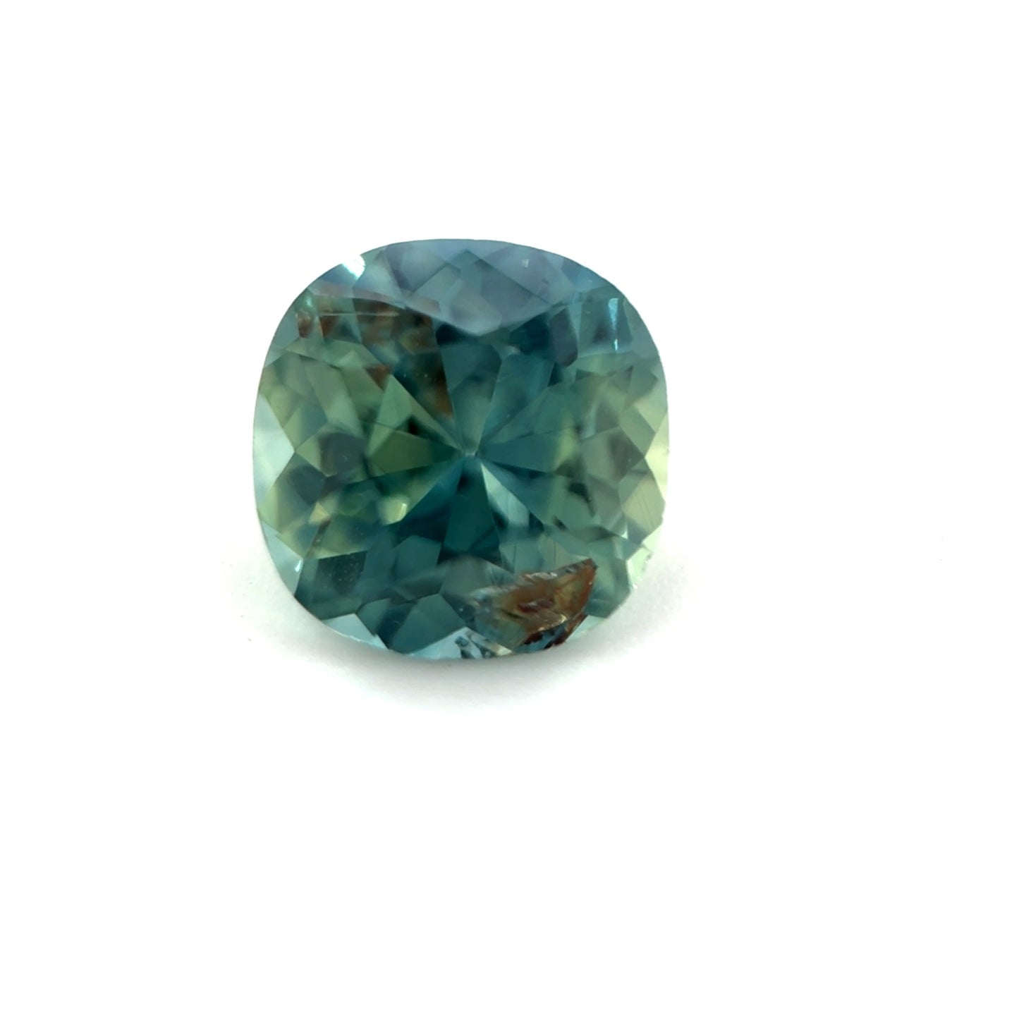 Saphir, Blau-Petrol, Kissen, 0,90 ct.