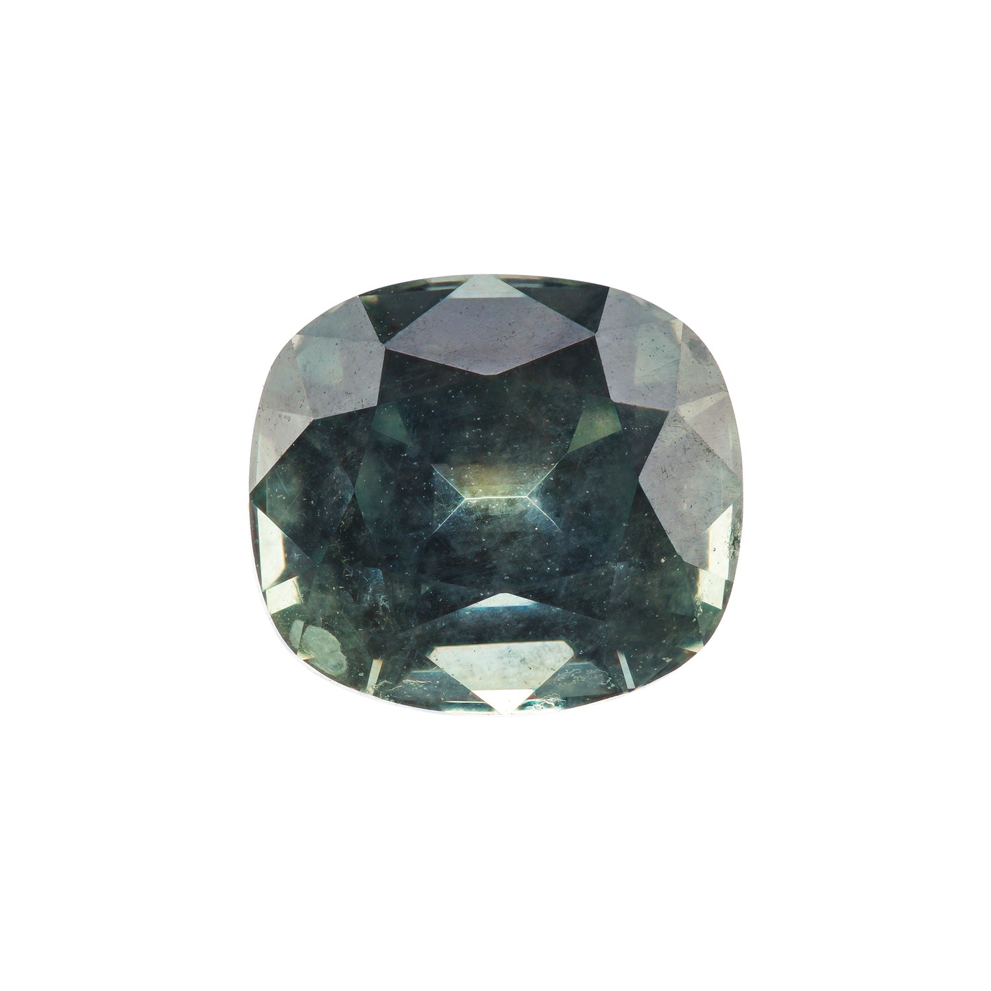 Saphir, Grau-Grün, Kissen, 1,62 ct