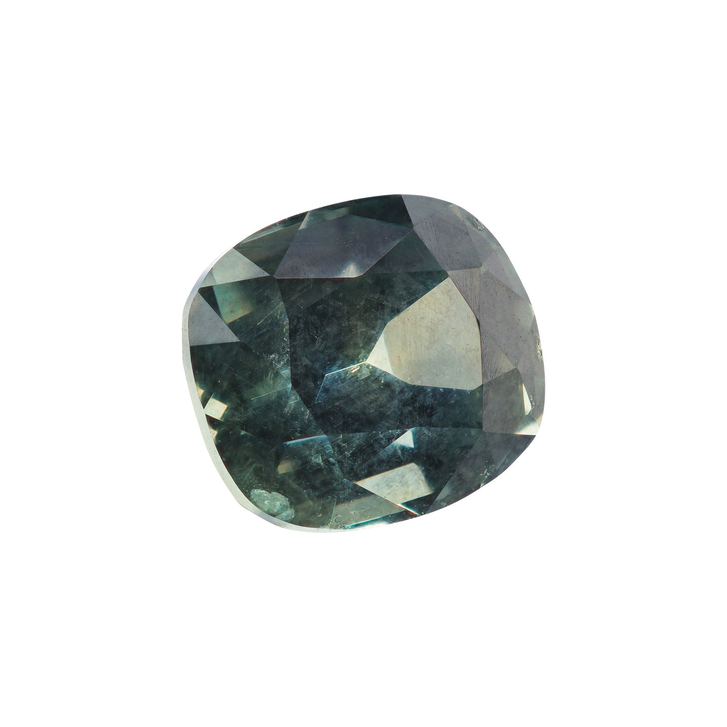 Saphir, Grau-Grün, Kissen, 1,62 ct