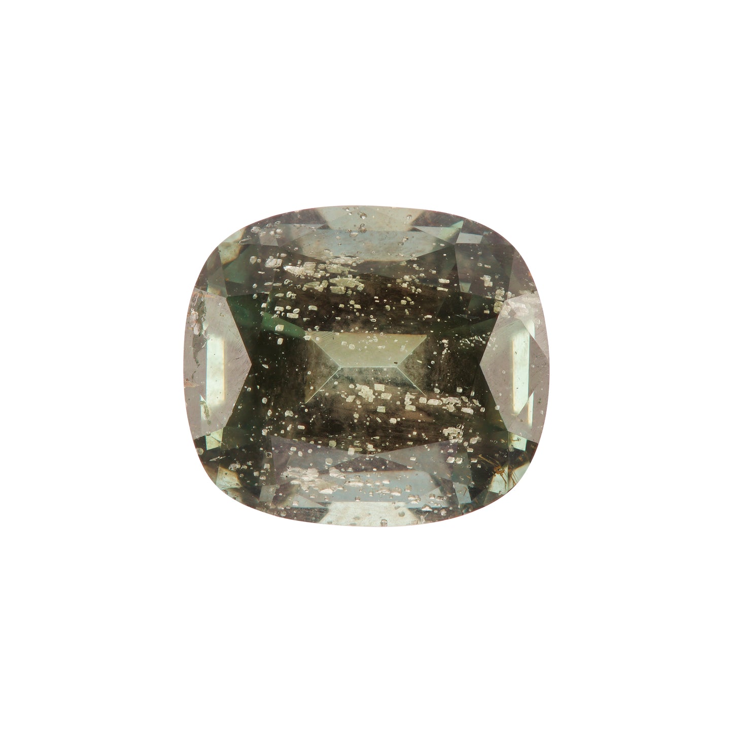 Saphir, Grau-Grün, Kissen, 2,10 ct. 6,3x7,3 mm