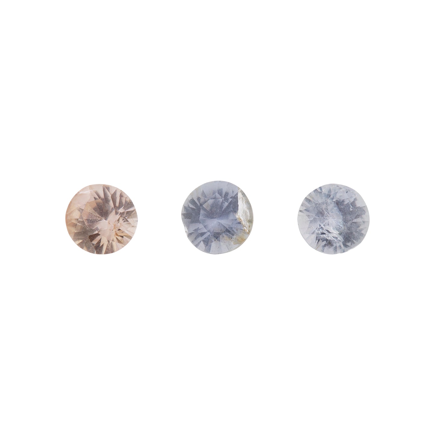 Saphir, gemischt, rosa, violett, pastell, Rund, 0,40 ct., 4,1-4,3 mm