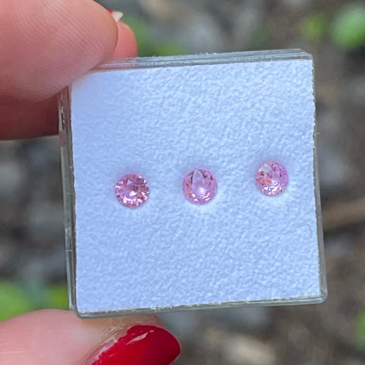 Saphir, Pink, Rund, 0,20 ct., 3,4-3,5 mm