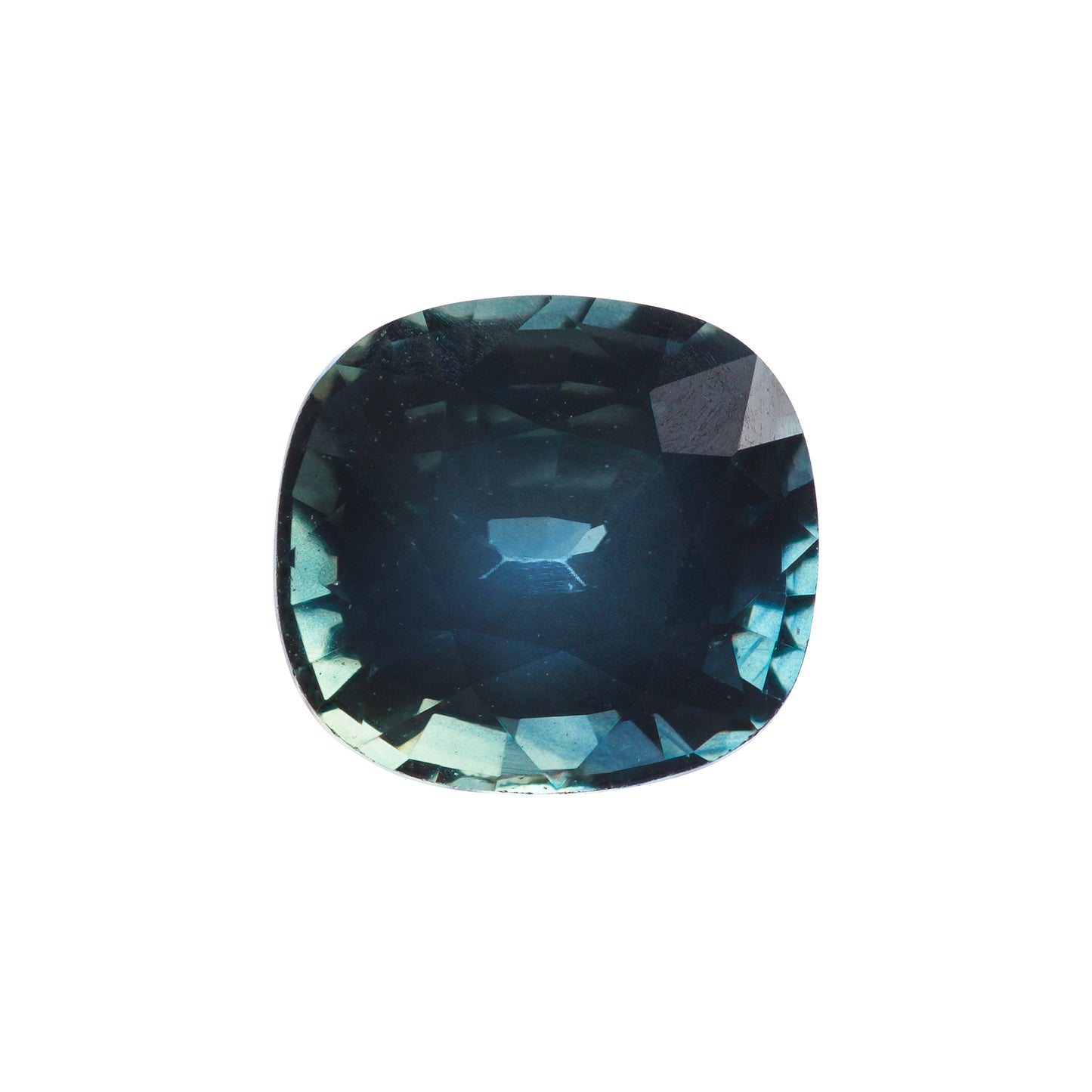 Saphir, Blau Grün, Kissen, 0,66 ct., 4,9x4,5x3,4 mm