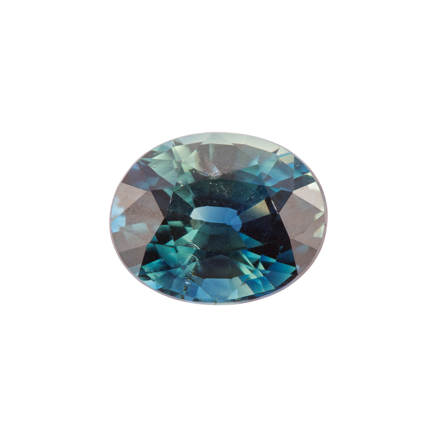 Saphir, Blau Grün, Oval, 0,63 ct., 5,6x4,4x3,2 mm