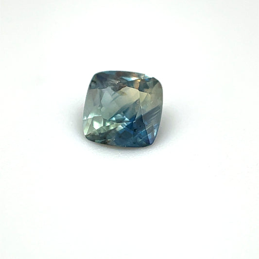 Saphir, Grün-Blau, Kissen, 0,60 ct., 4,7x4,9 mm